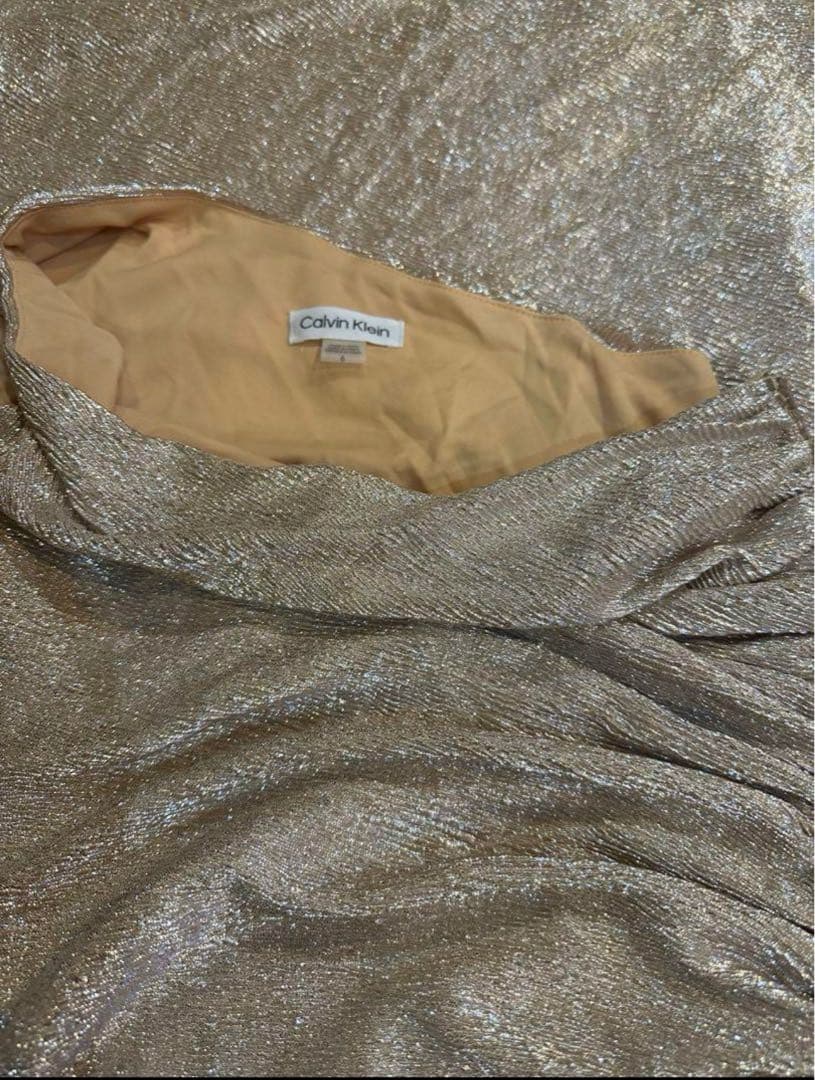   ゴールド サイズ6 ワンショルダー ドレス ロング