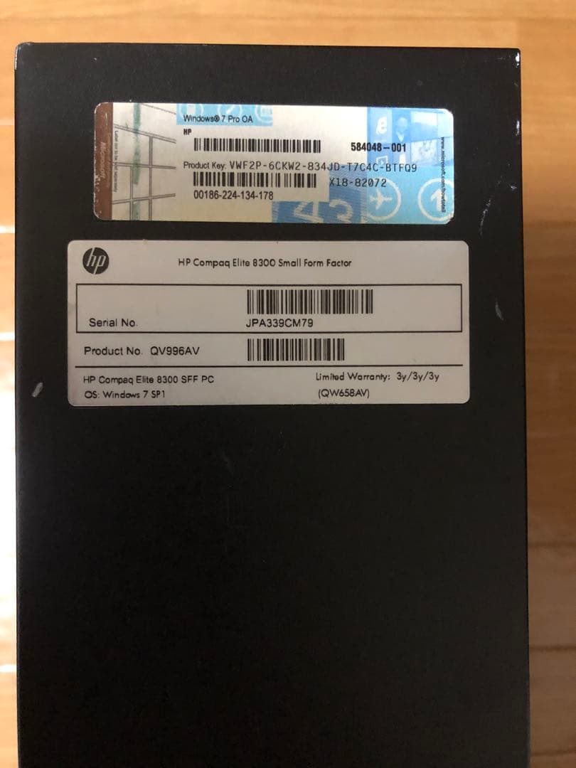 デスクトップPC(HP Compaq Elite 8300)
