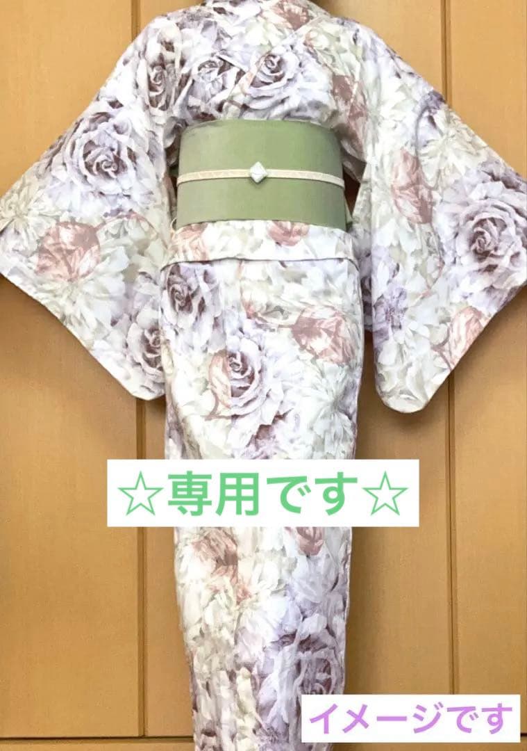 【専用です】二部式浴衣➕作り帯　身幅Lサイズ　うたたね　薔薇柄