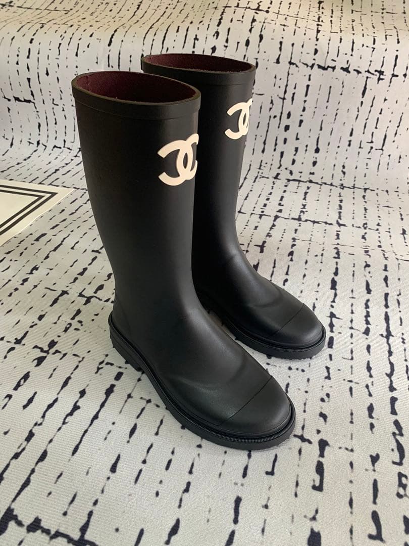 24時間以内発送 ブラック ラバーブーツ 長靴