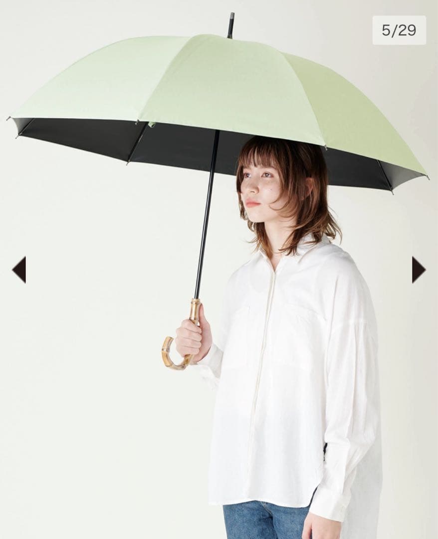 【今季最終価格極美品】サンバリア 100 長傘 L mokuグリーン クリア手元