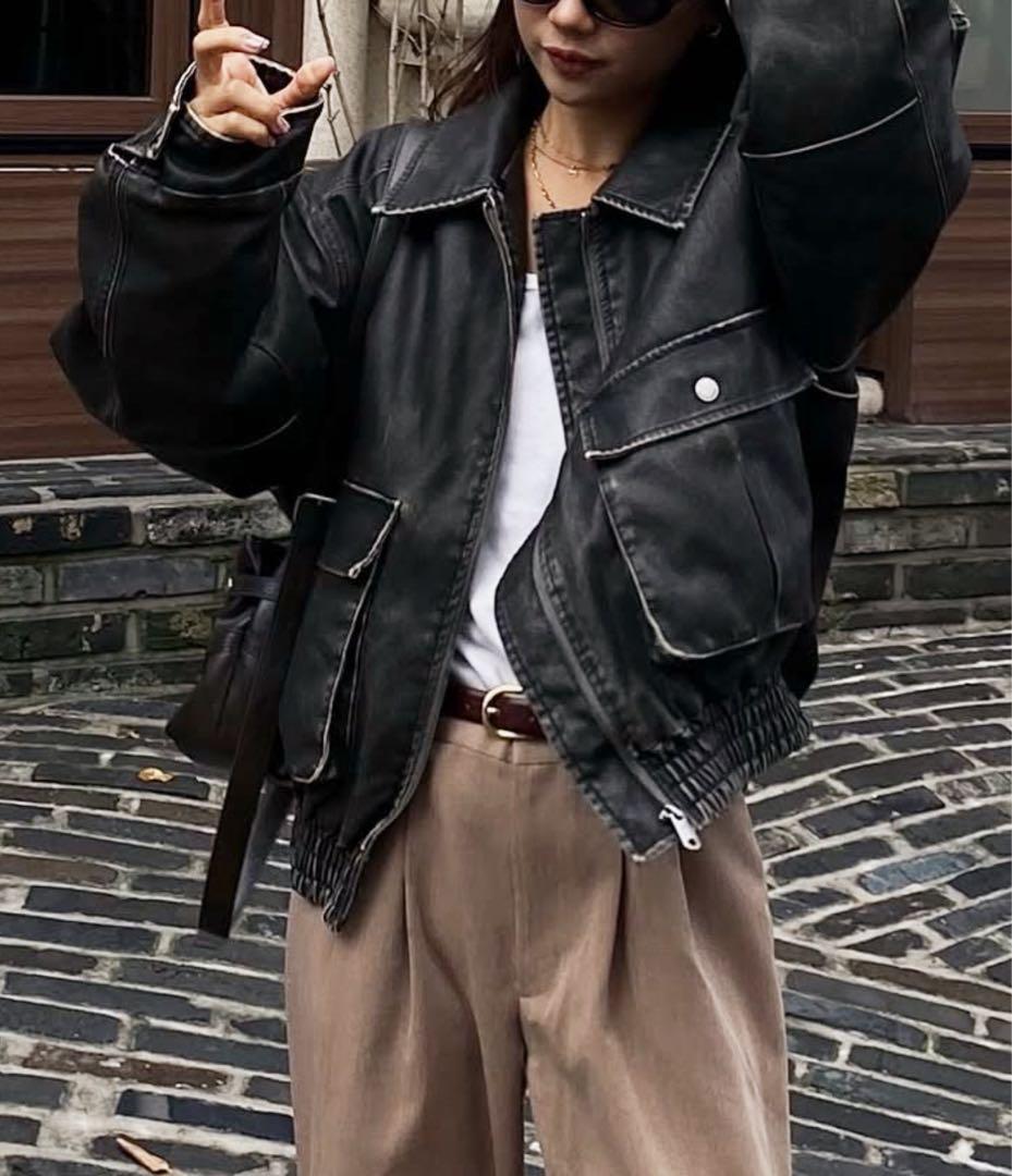 SLY VINTAGE F LEATHER S ブルゾン