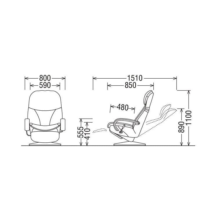 (至福の時) カリモク☆ampio☆本革リクライナーPチェア（35.8万)