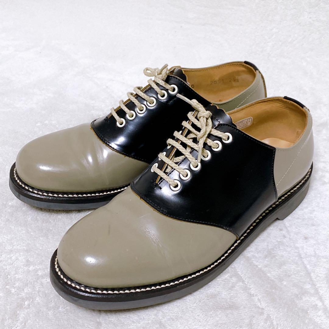 美品　REGAL　サドルシューズ　25.5cm　ブラック　グレー　バイカラー　黒