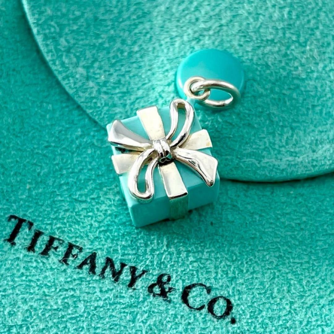 ティファニー プレゼント ボックス ブルー エナメル ペンダント YK7fe