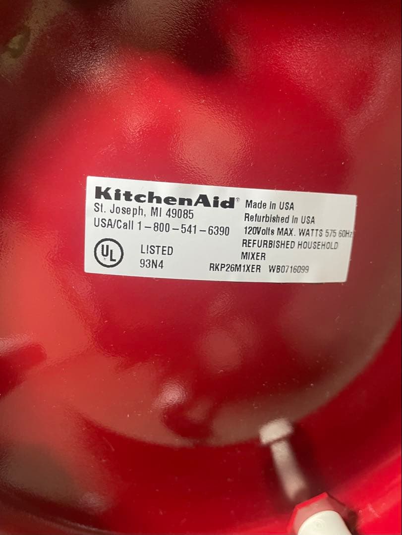 KitchenAid 6QT スタンドミキサー レッド