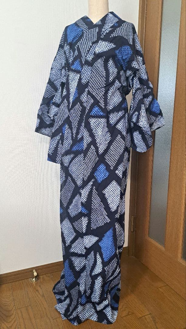 絞り浴衣 有松絞り 石畳
