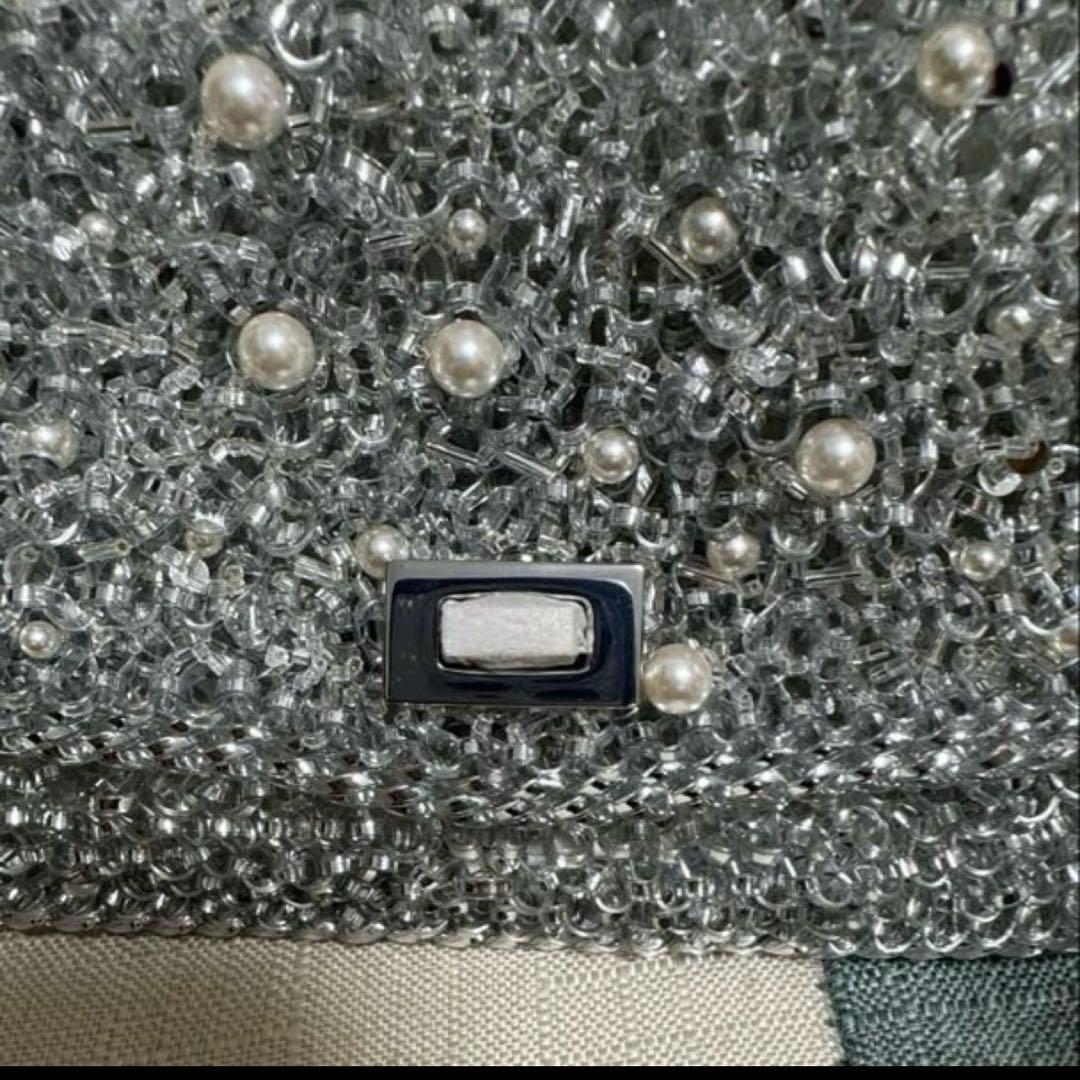 【未使用】アンテプリマ ペルラ グリッター ショルダー ミディアム シルバー