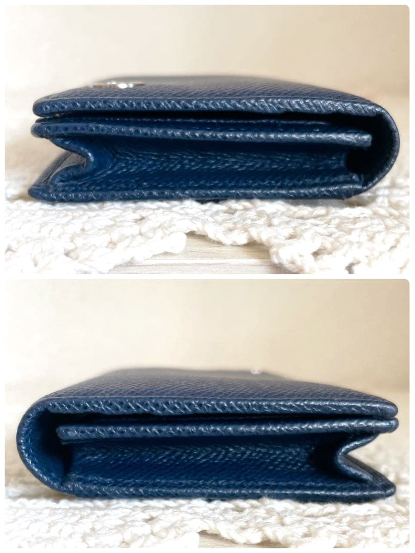 極美品　BVLGARI ブルガリ.マン　ネイビー カードホルダー　RFID搭載