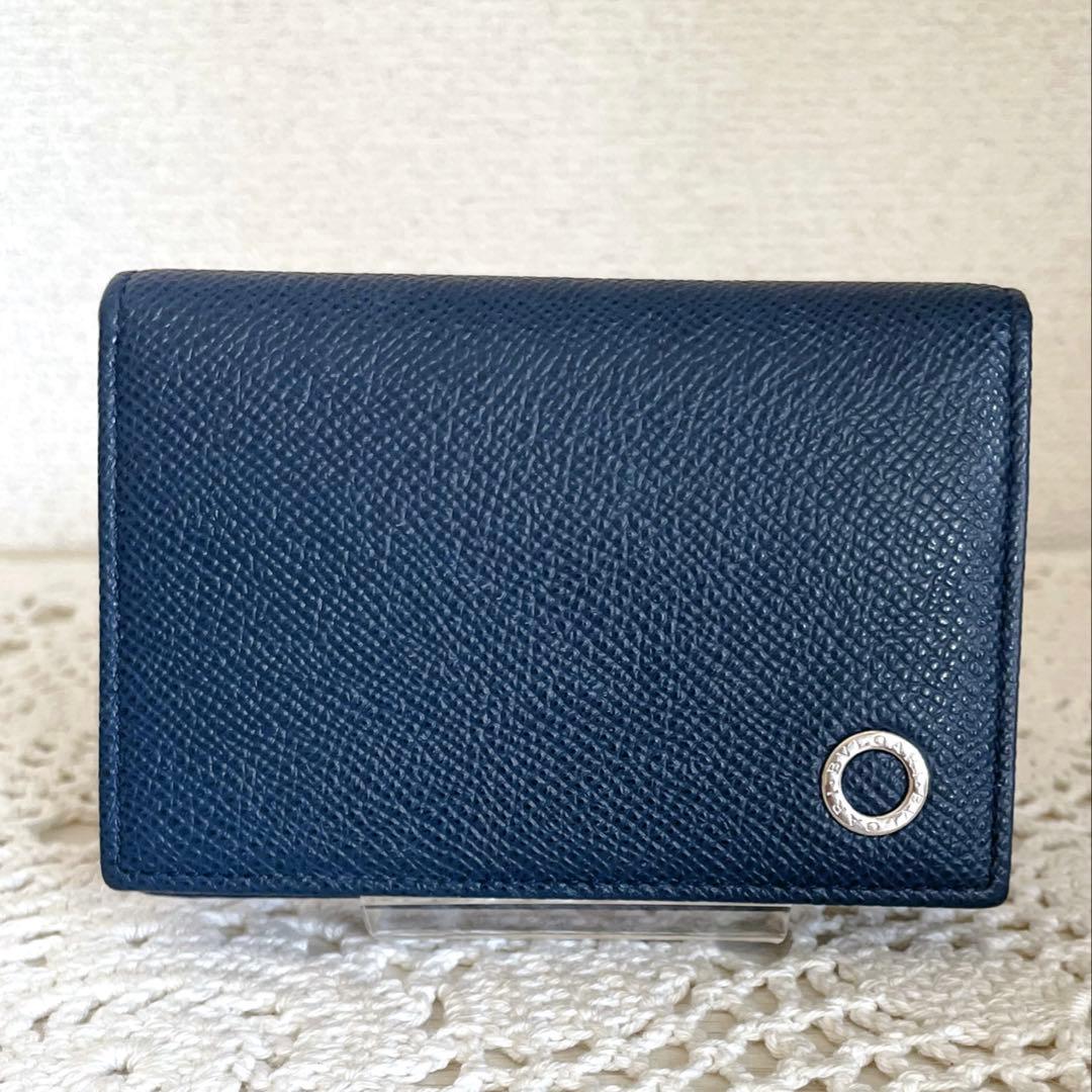 極美品　BVLGARI ブルガリ.マン　ネイビー カードホルダー　RFID搭載