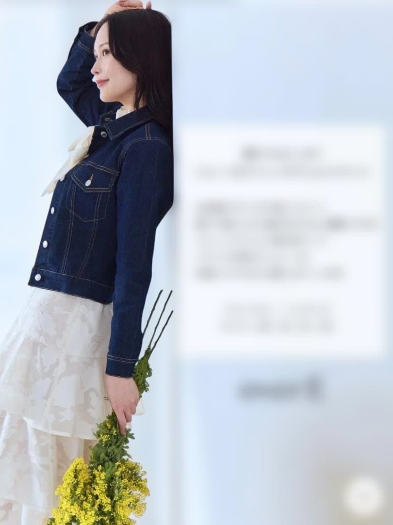 【overE 】ショート丈ストレッチデニムジャケット：インディゴ【96】