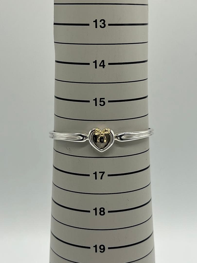 ティファニー TIFFANY ハート リボン バングル SV YG コンビ 希少