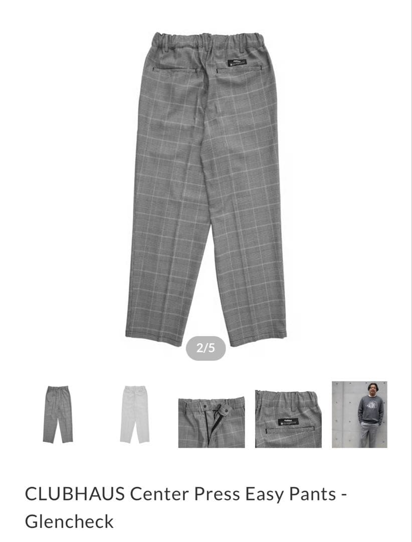 パンツ CLUBHAUS CenterPressEasyPants -Glencheck