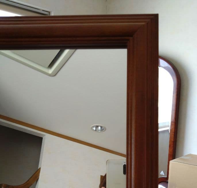 【新品未使用】大型ブラウンスタンドミラー　姿見全身　スタンド＆固定ひも　ヤマソロ