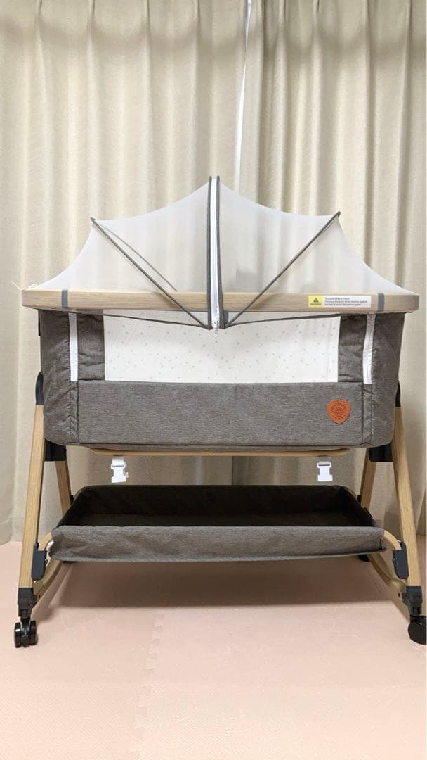 HZDMJ ベビーベッド ・添い寝　グレー