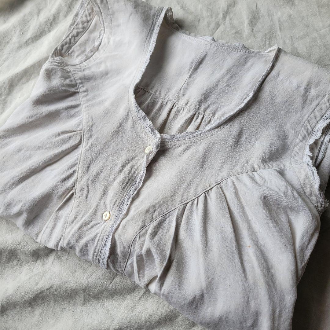 フランス　アンティーク　ワンピース　リネン　B