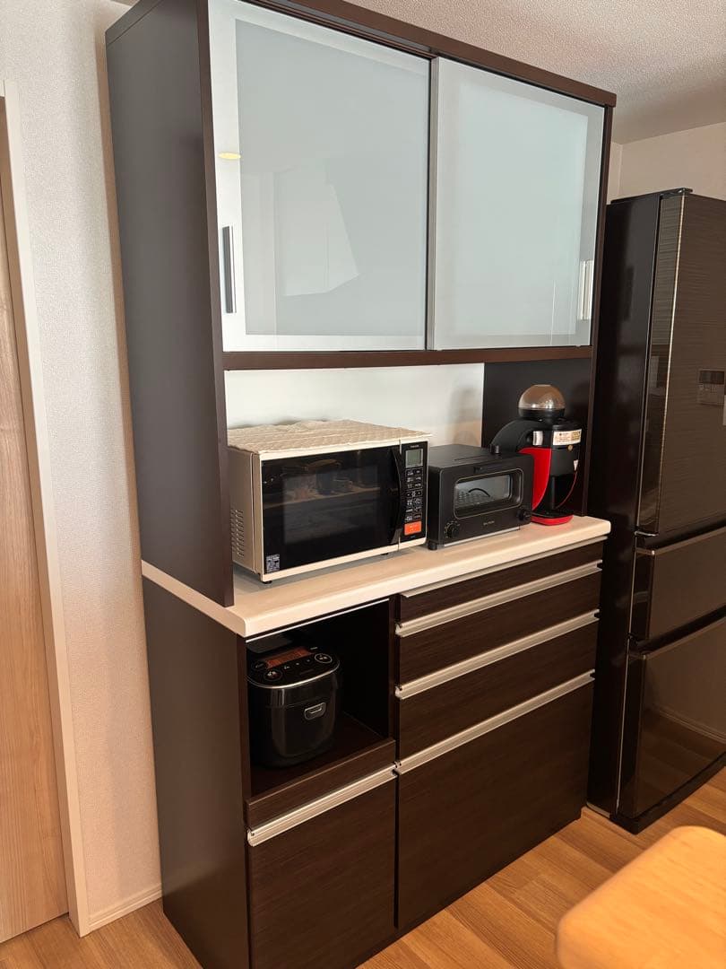 松田家具 ダークブラウン 食器棚