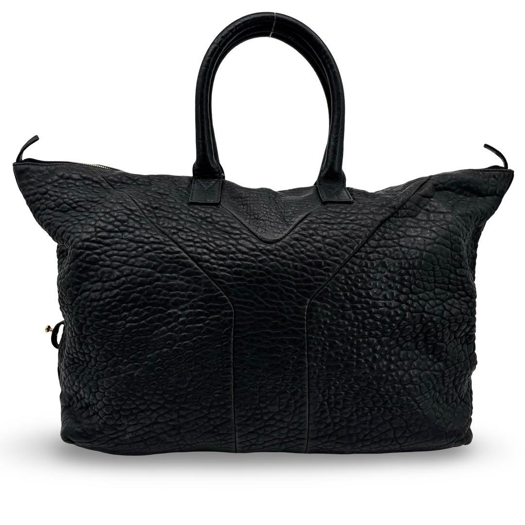 極美品】イブサンローラン ボストンバッグ　トートバッグ　型押し 　ロゴ　革