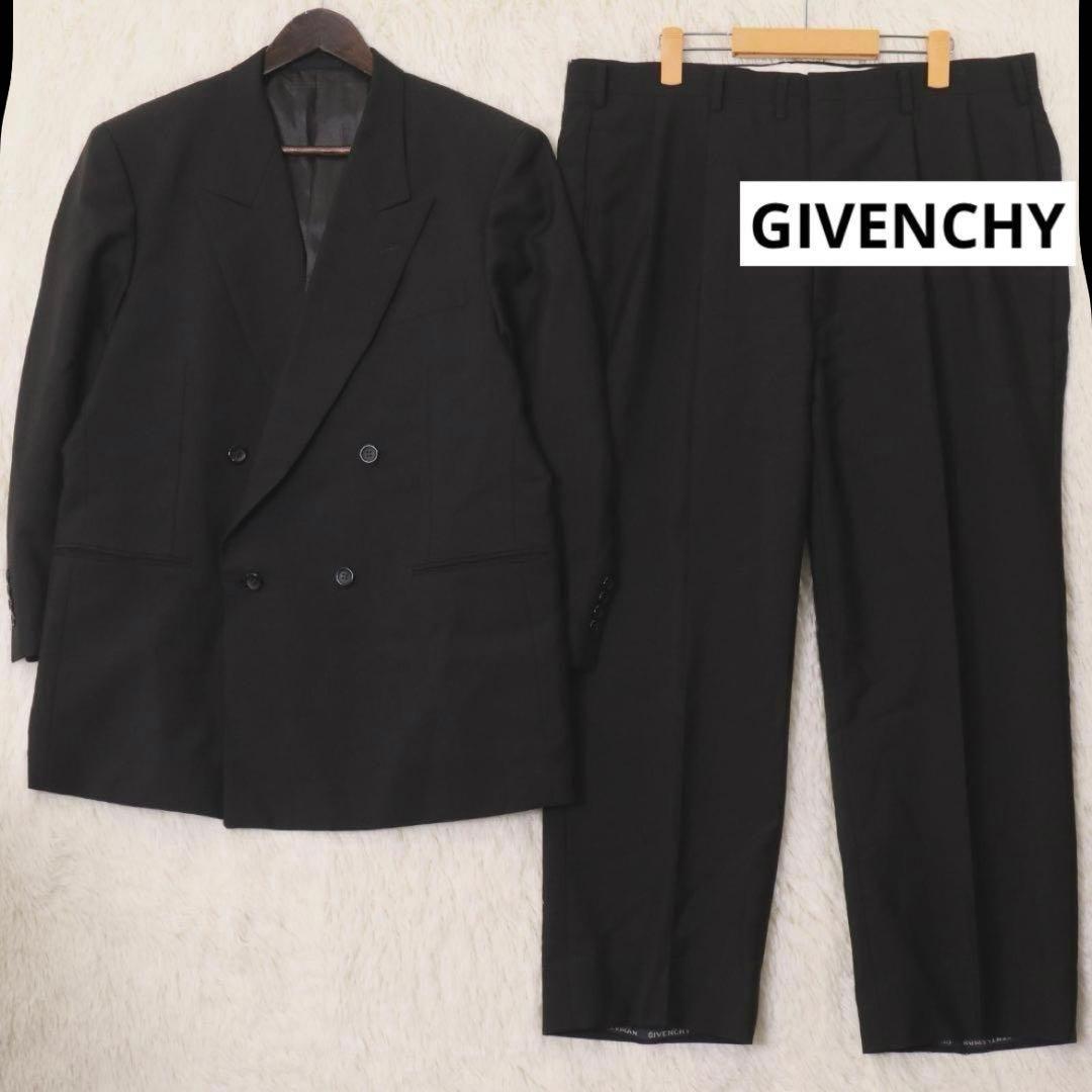 ジバンシー　ダブルブレスト　セットアップスーツ　黒　ブラック　ピークドラペル
