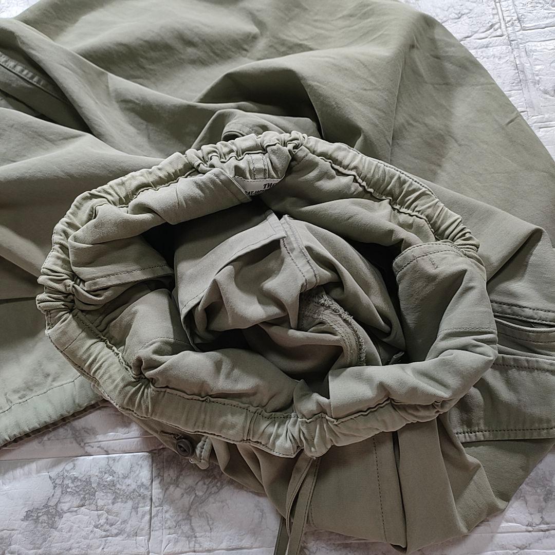 TICCA コットンカーゴパンツ カーキ ドローコード ミリタリーパンツ ワイド