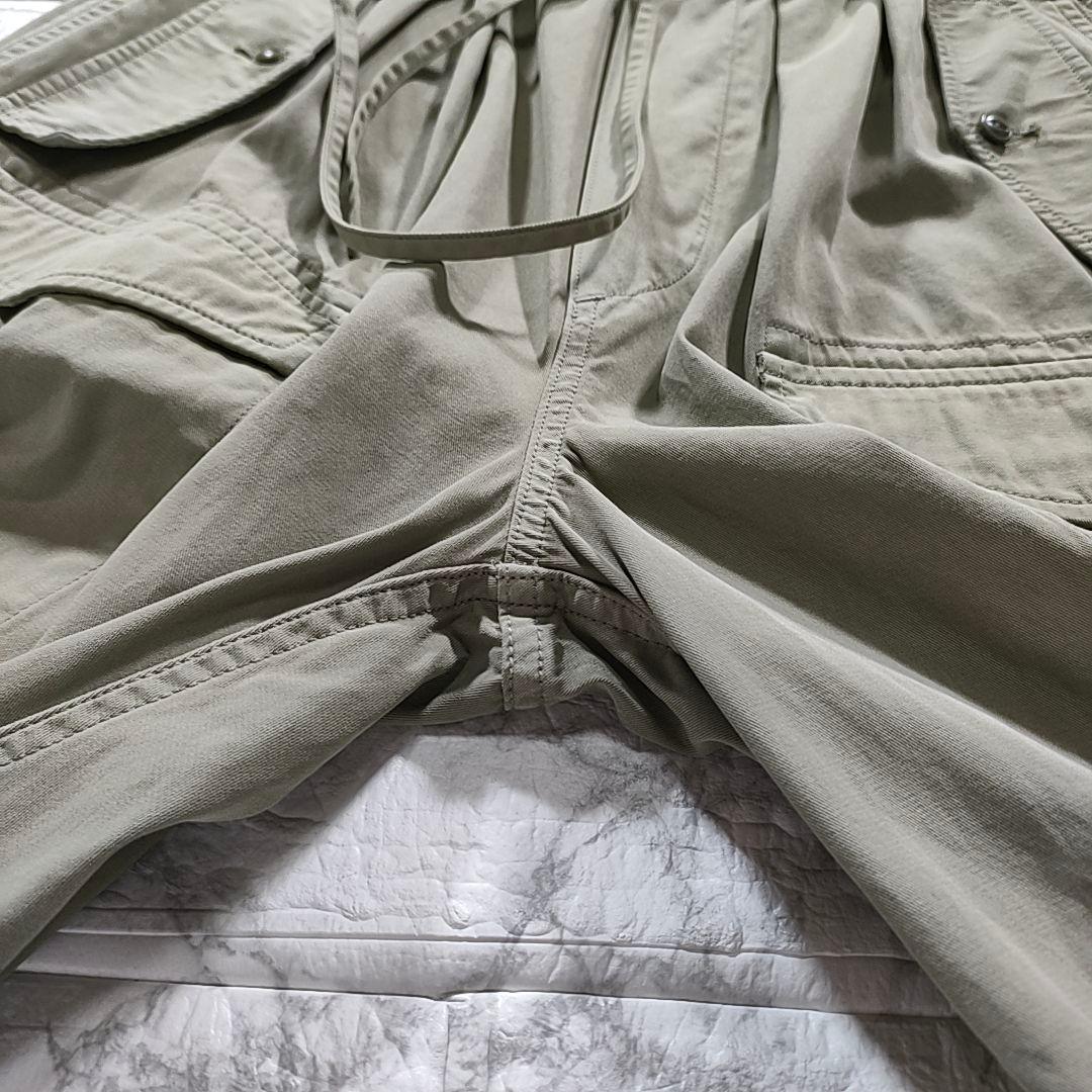 TICCA コットンカーゴパンツ カーキ ドローコード ミリタリーパンツ ワイド