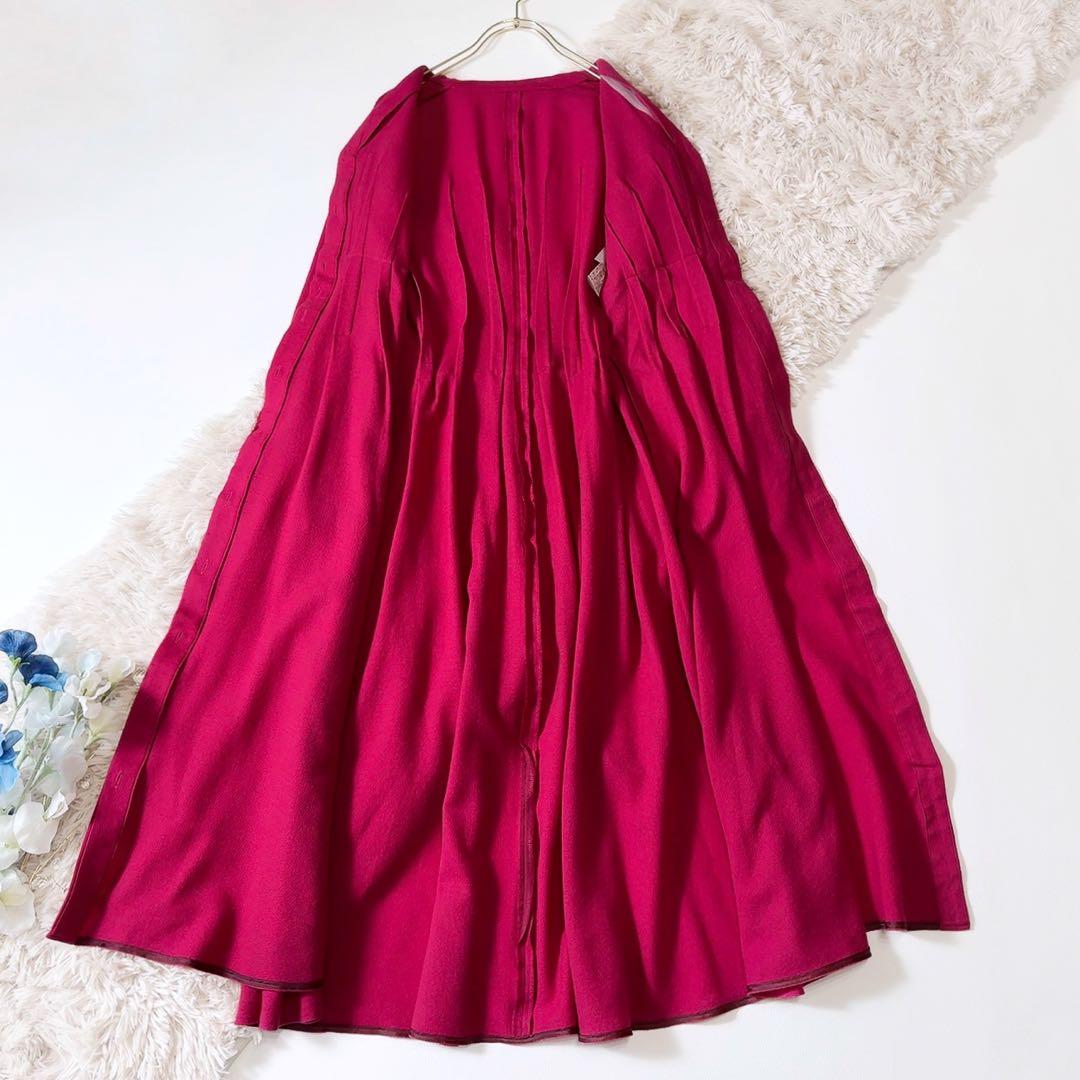 極美品ꕥアナイ 現行タグ ウールアムンゼンポケットフレアワンピース 共布リボン