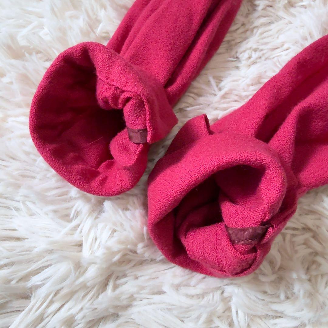 極美品ꕥアナイ 現行タグ ウールアムンゼンポケットフレアワンピース 共布リボン