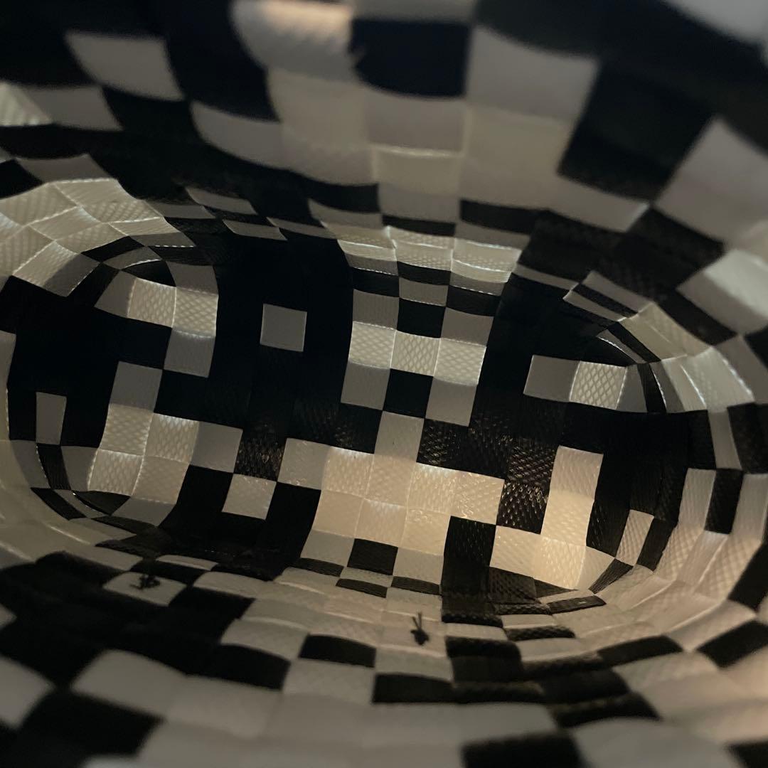 MARNI チェック柄 かごバッグ 白/黒