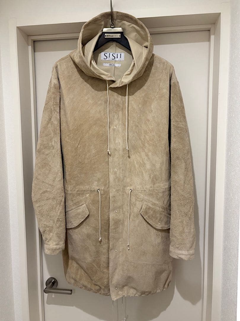 良品SISIIシシ23FW定価12万円レザースノーパーカーコートL