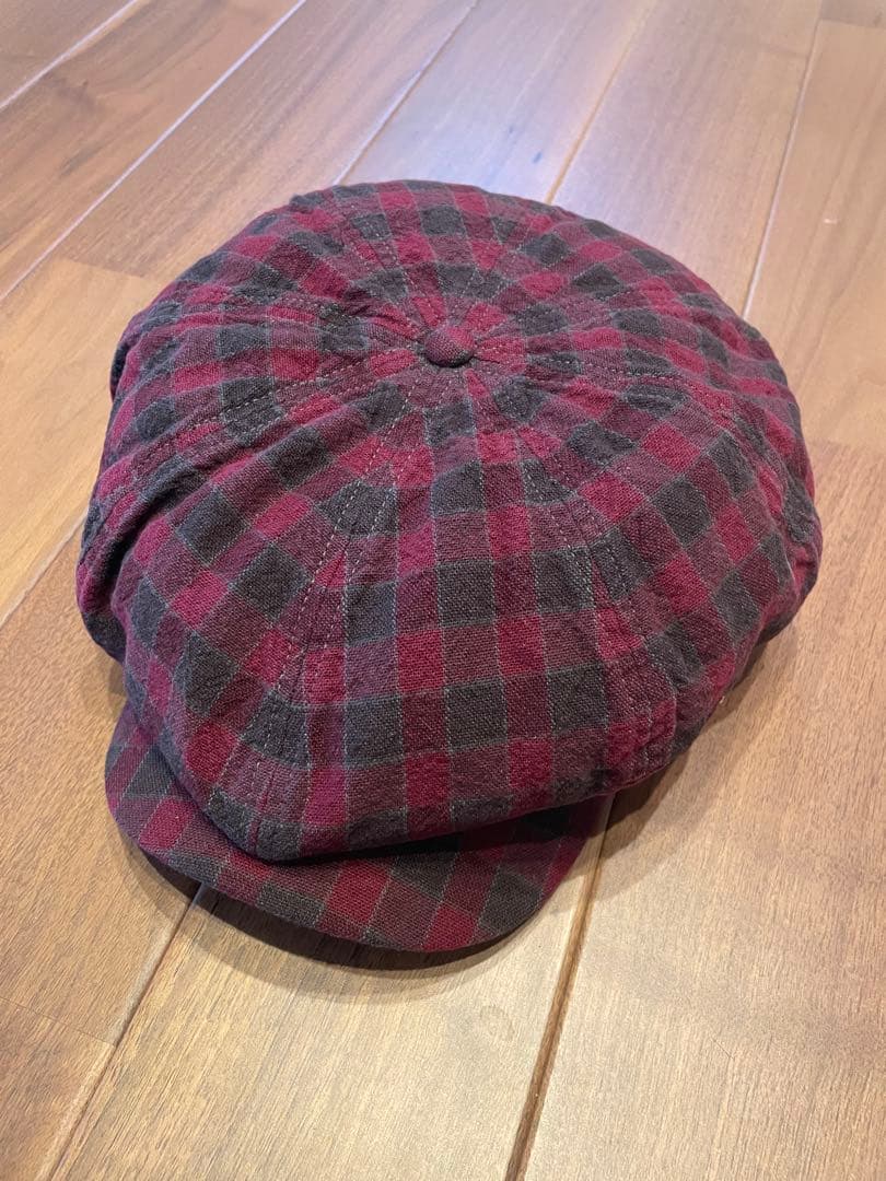 Ralph Lauren 赤黒チェック キャスケット サイズL/G（61㎝）