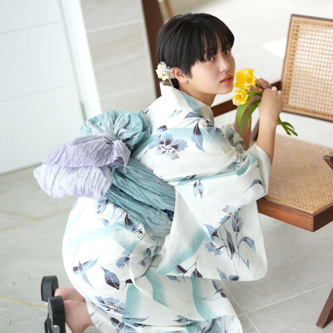 ★新品 3L4L5L 浴衣3点セット utatane 国産生地 国内染色