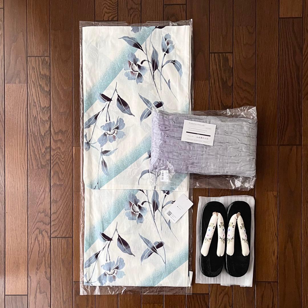 ★新品 3L4L5L 浴衣3点セット utatane 国産生地 国内染色