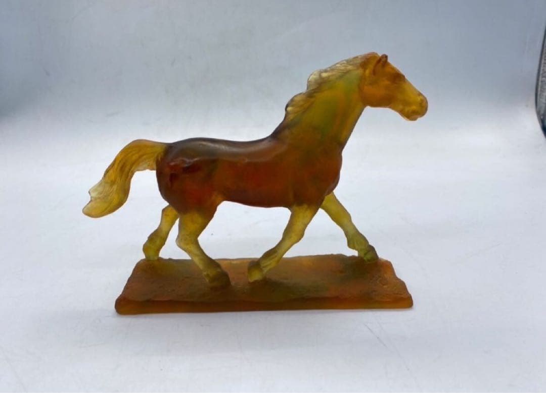 美品 Daum France ドーム フランス クリスタルガラス 馬フィギュリン