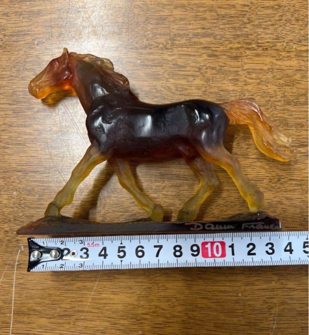 美品 Daum France ドーム フランス クリスタルガラス 馬フィギュリン