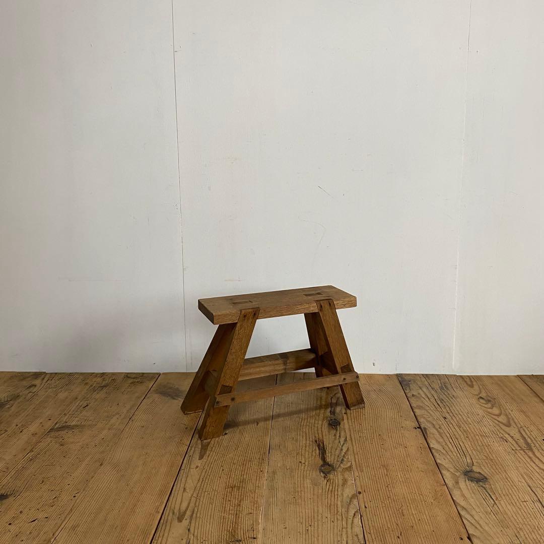 アンティーク スツール 踏み台 無垢材 y30