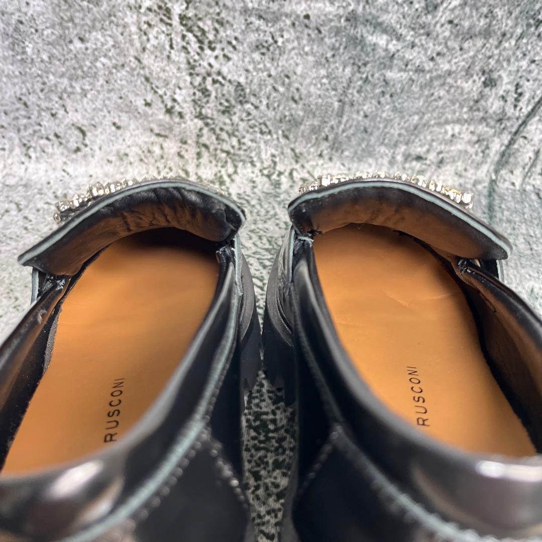 美品 ファビオルスコーニ ローファー ビジュー ブラック 厚底