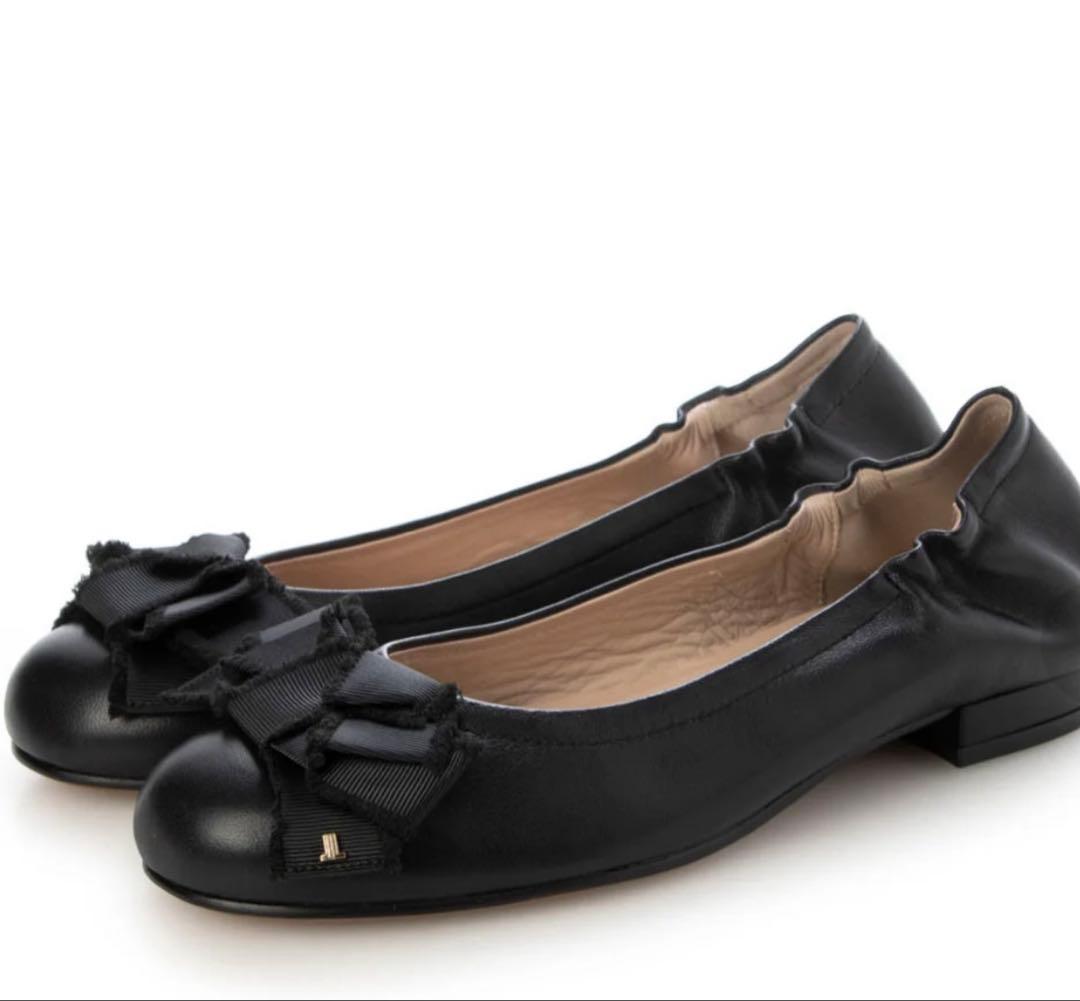 【LANVIN en Bleu】リボンモチーフバレエシューズ