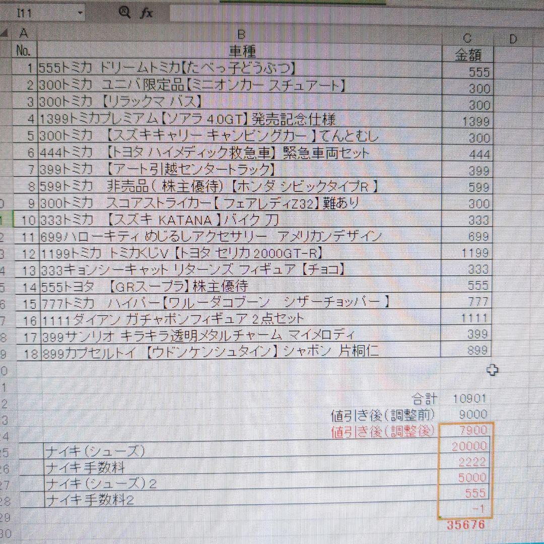 まぁぼう　トミカセット フィギュア付き、ナイキシューズ