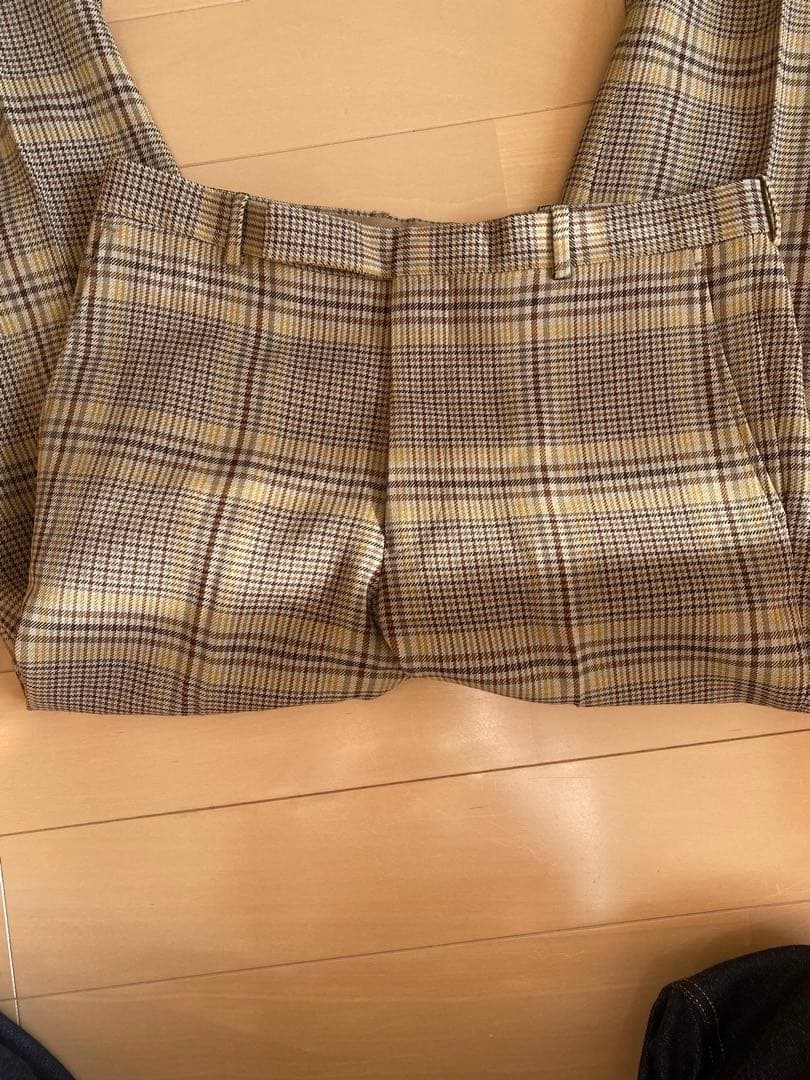 AURALEE スラックス スリムフィット チェック柄 オーラリー