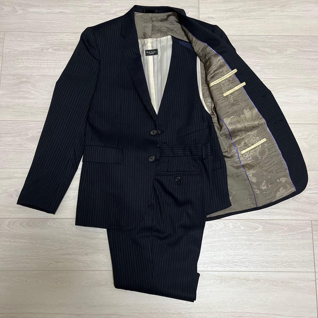 Paul Smith ネイビー ストライプ ビジネススーツ