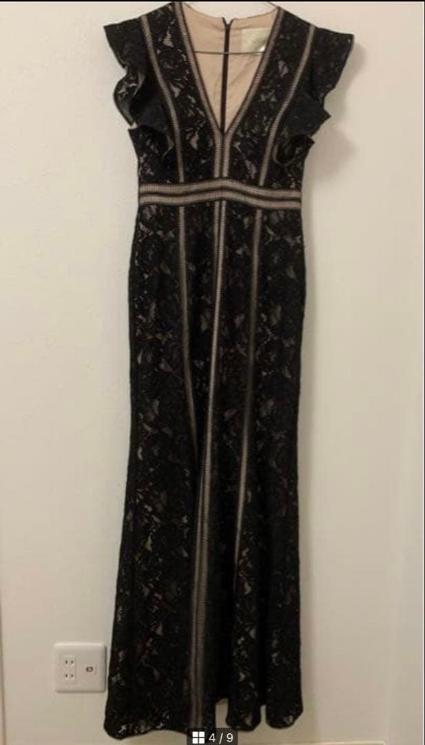 SETTAN］ブラックxベージュ 総レース キャバドレス［S32088-2］