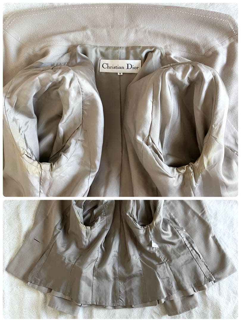 クリスチャンディオール ウール100% バージャケット M モスグレー