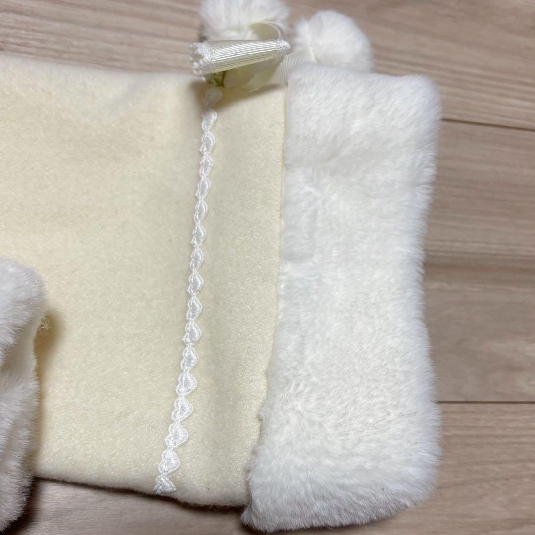 BABY ポンポンリボンショートコート アイボリー