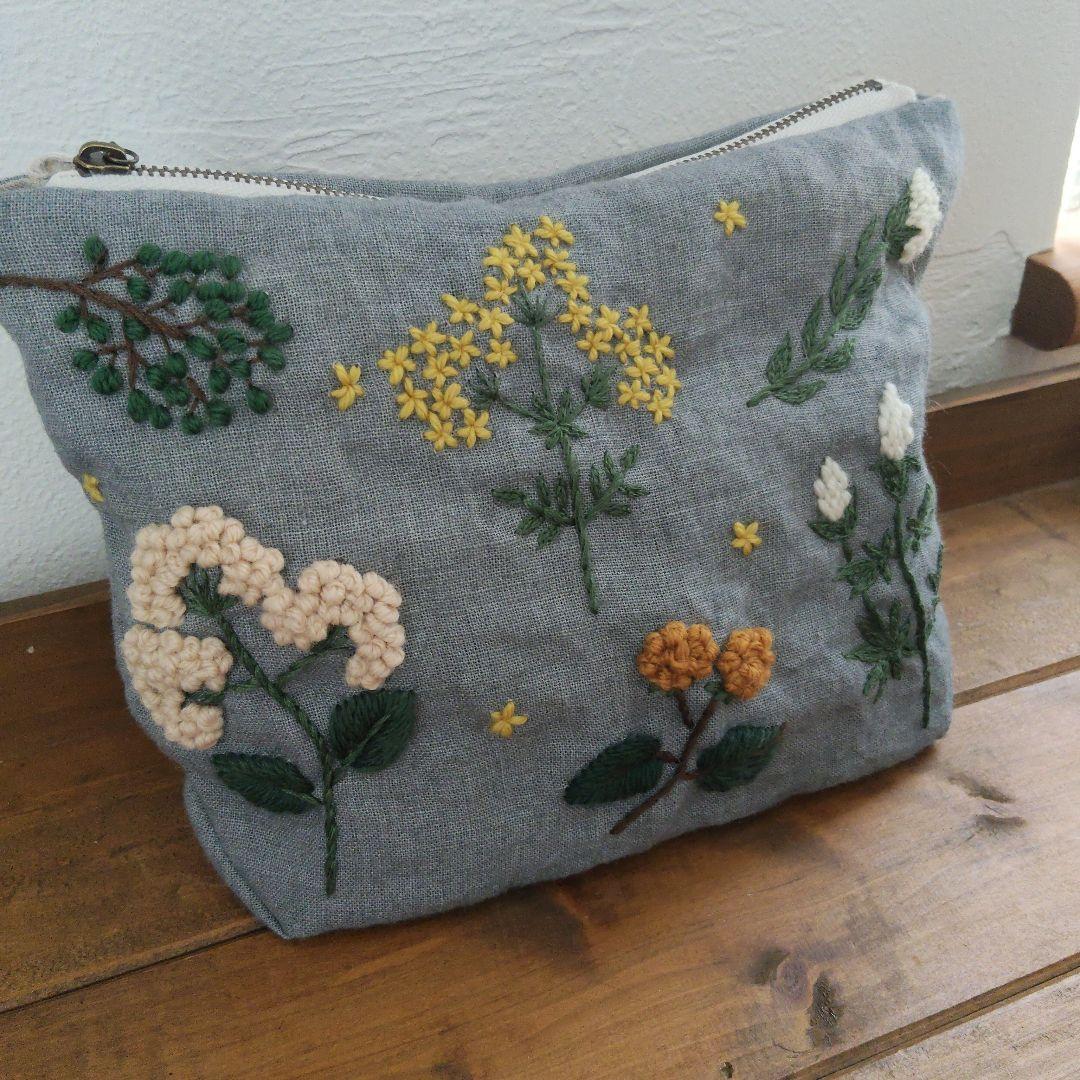 【ちゃちゃ子様オーダー専用ページ】リネン刺繍　クッションカバー　エコバッグ