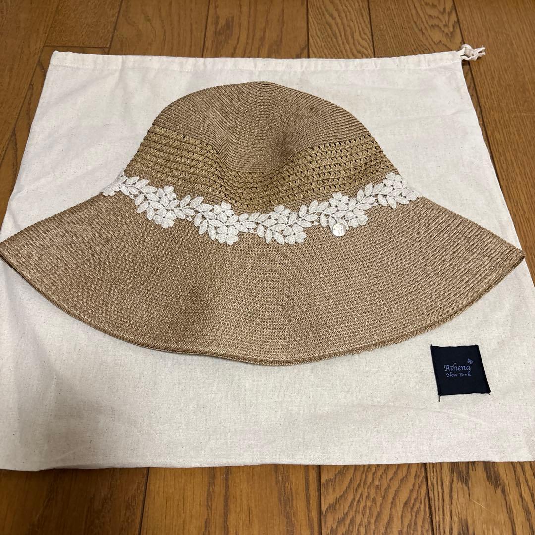 Athena New York （BEAMSとコラボ）麦わら帽子 ベージュ
