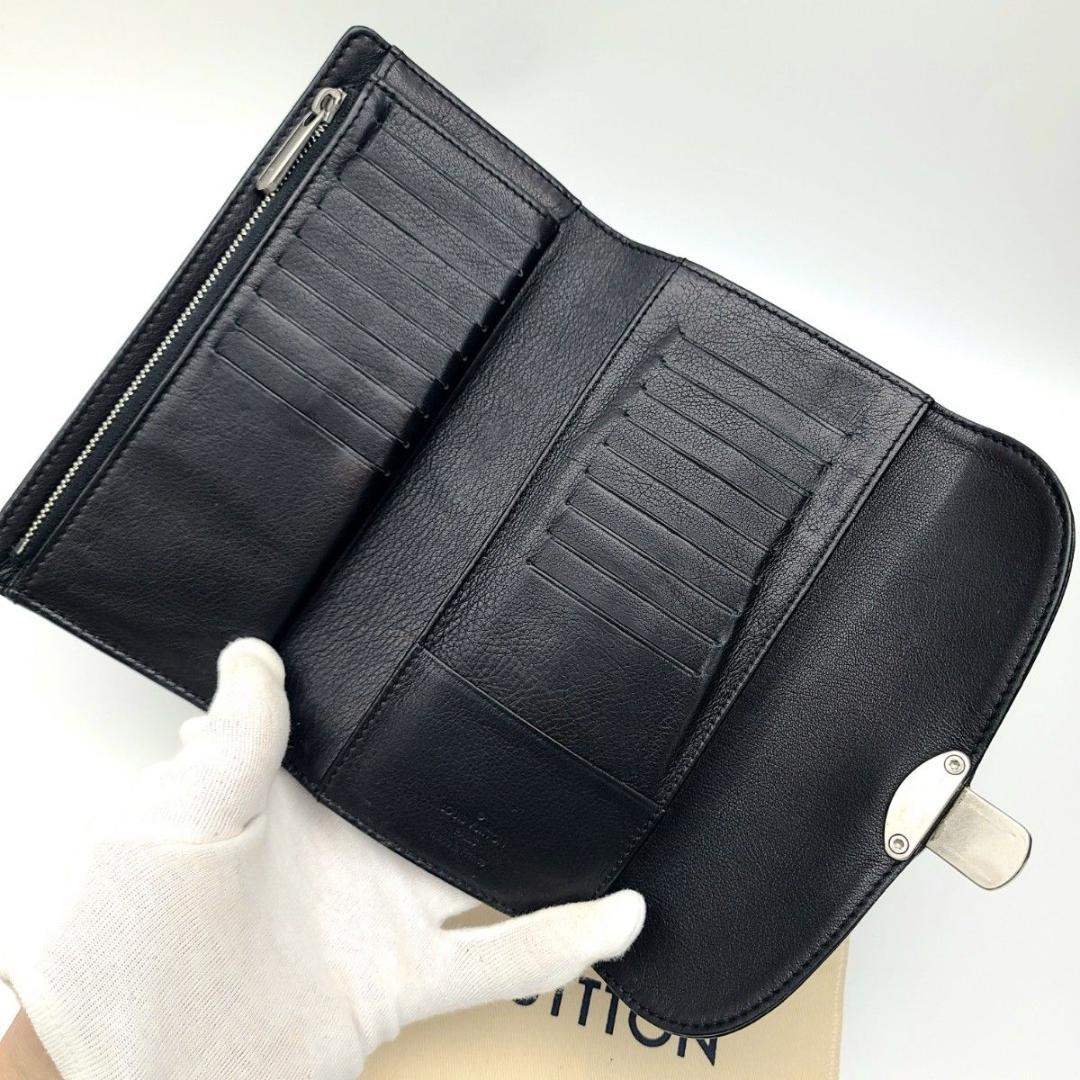 美品 ルイヴィトン 長財布 ポルトフォイユ アメリア マヒナ 黒 ノワール