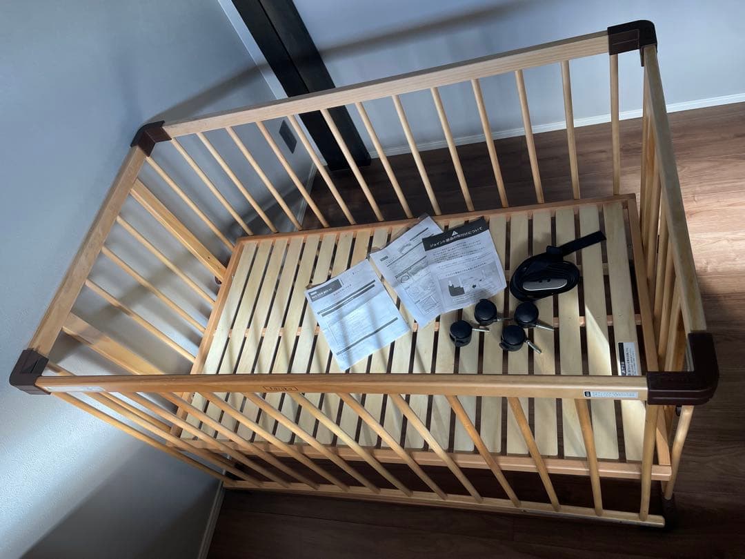 付属品完品☆ファルスカ ベッドサイドベッド 03 添い寝安全ベルトfärska