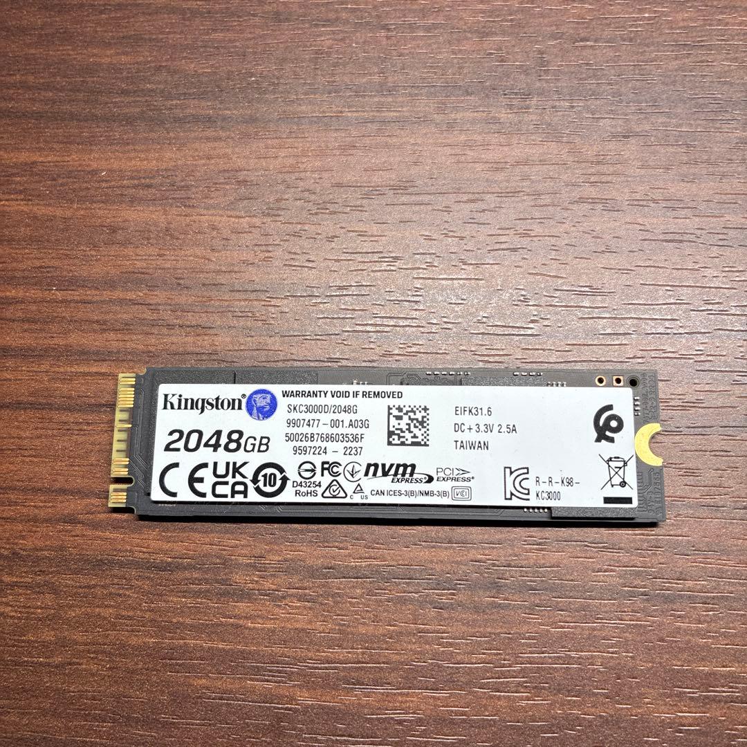 P*r様 Kingston KC3000 2TB(2048GB) NVMe PC