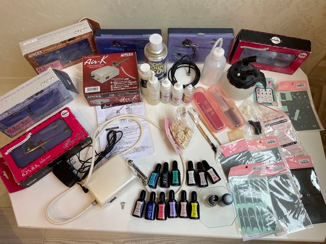 ネイル用エアブラシセット エアジェル　コンプレッサー airk ネイルサロン