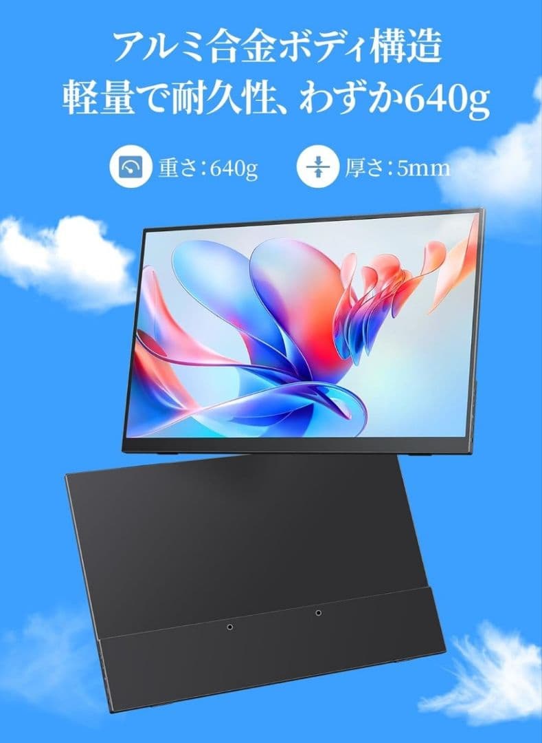 cocopar 15.6インチ モバイルモニター カバースタンド付き 外箱なし